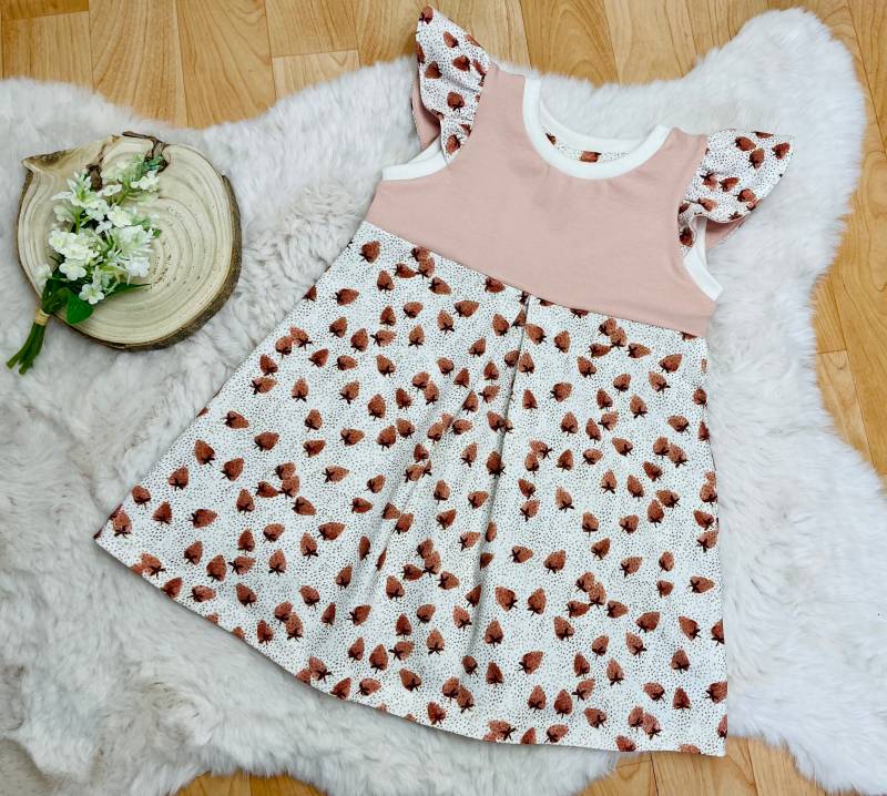 Sommerkleid Erdbeere, Tunika Mit Flügelärmeln Für Den Sommer, Gr.80 Versandbereit von almiLiDesign