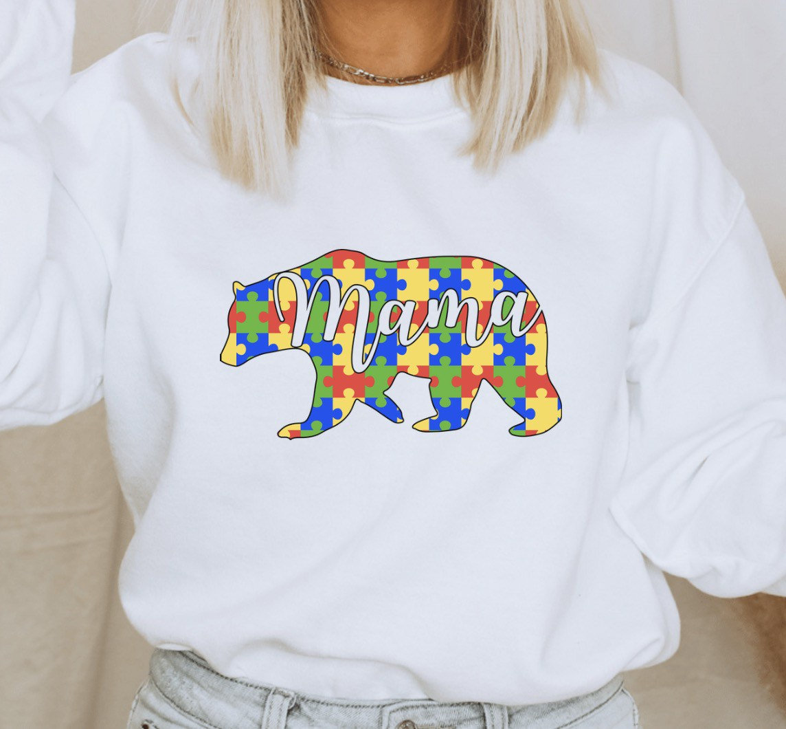 Mama Bear Autism Shirt, Sweatshirt, Awareness Shirt Für Mama, Geschenk Sie, Muttertag von almondbutterfly