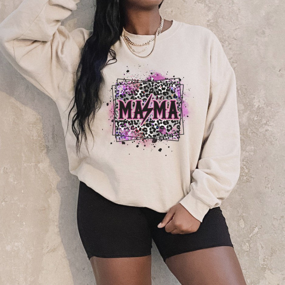 Mama Leopard Sweatshirt, Shirt, Mom Damen Crewneck, Pullover, Süßes Muttertag, Geschenke von almondbutterfly