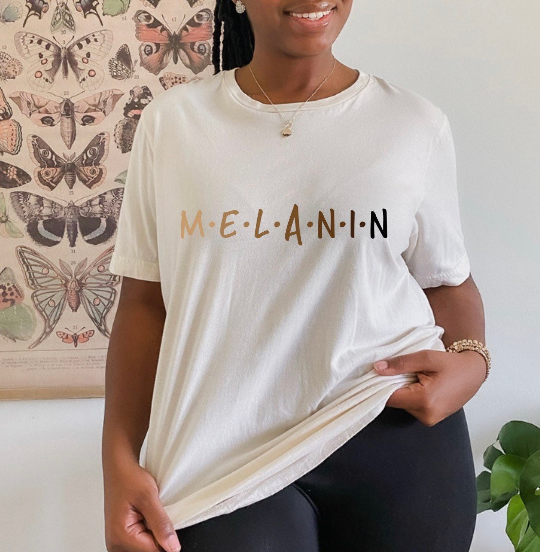 Melanin Shirt Sweatshirt Schwarz Frauen T-Shirt Black Girl Magic Oversized Afrocentric Festival Essence Schönes T von almondbutterfly