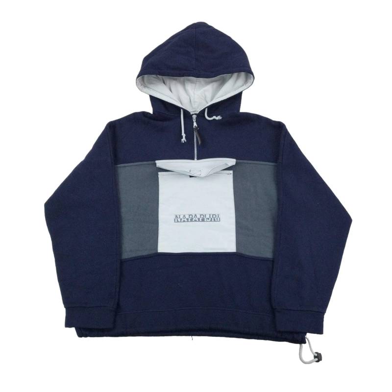 Moderner Y2K Napapijri 1/4 Zip Pocket Hoodie - Mittlere Größe Männer Pullover Gebraucht von aloisstudio