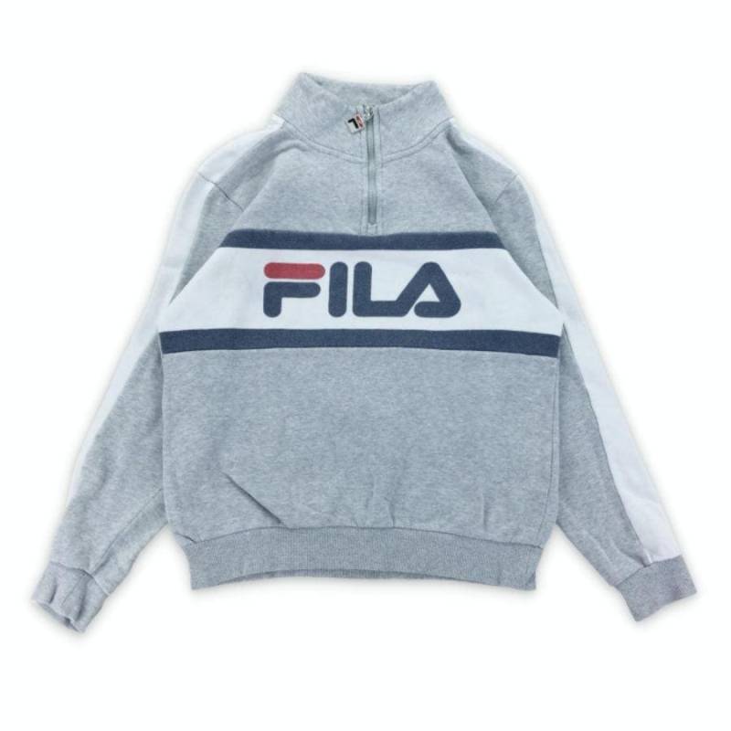 Modernes Y2K Fila 1/4 Zip Sweatshirt - Damen/Xs Größe Frauen Pullover Weiblich Gebraucht von aloisstudio