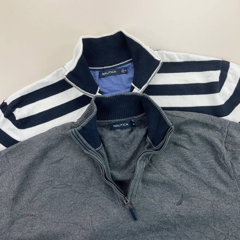 Modernes Y2K Nautica 1/4 Zip Sweatshirt 2 Stück Set - Xxl Größe Männer Pullover Gebraucht von aloisstudio