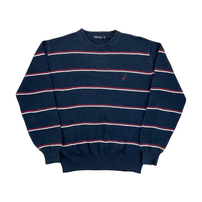 Modernes Y2K Nautica Striped Basic Sweatshirt - Medium Size Men Pullover Male Jumper Gebraucht von aloisstudio