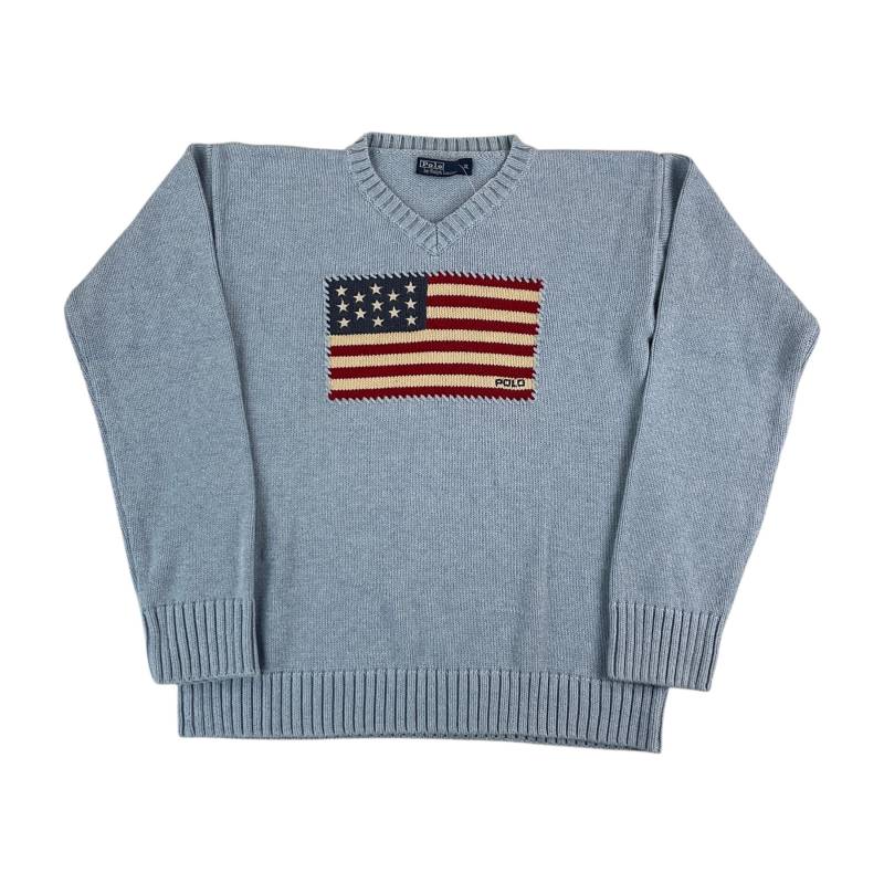 Modernes Y2K Ralph Lauren Us Flagge Sweatshirt - Damen/S Fit Größe Frauen Pullover Weiblich Gebraucht von aloisstudio
