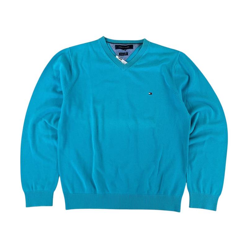 Modernes Y2K Tommy Hilfiger Hellblau Basic Sweatshirt - Medium Männer Pullover Gebraucht von aloisstudio