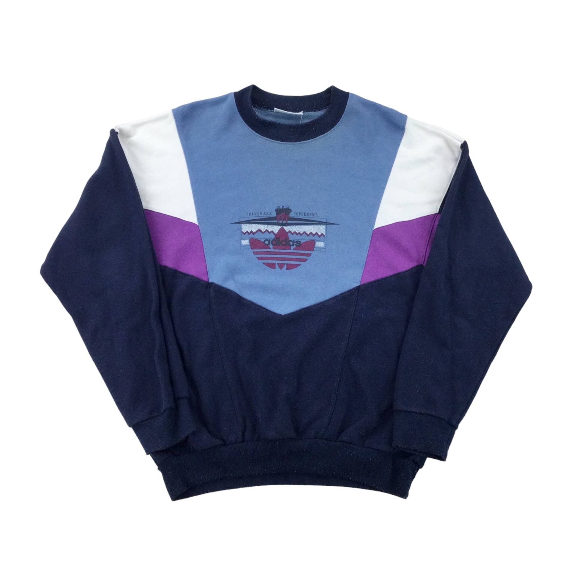 Vintage Adidas 80S Colorblock Sweatshirt - Medium Size Männer Pullover Gebraucht von aloisstudio