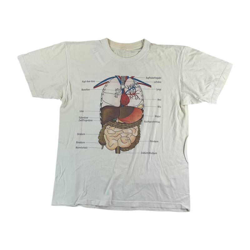 Vintage Anatomie 90Er Jahre Grafik T-Shirt - Großes Männer Top Männliches Gebrauchtes von aloisstudio
