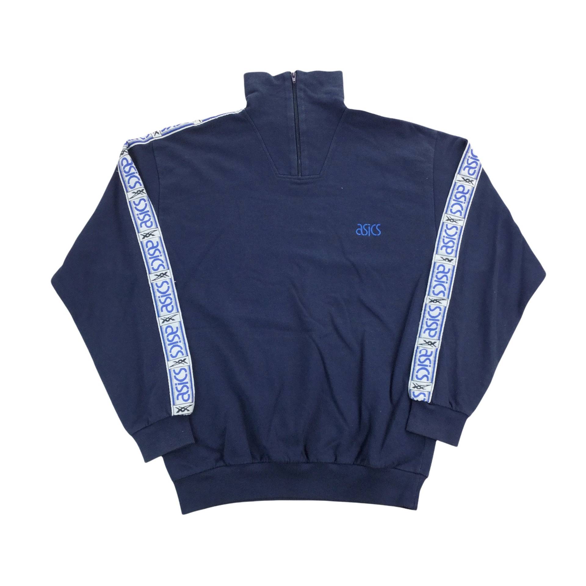 Vintage Asics 90S Zip Sweatshirt - Xl Größe Männer Pullover Gebraucht von aloisstudio
