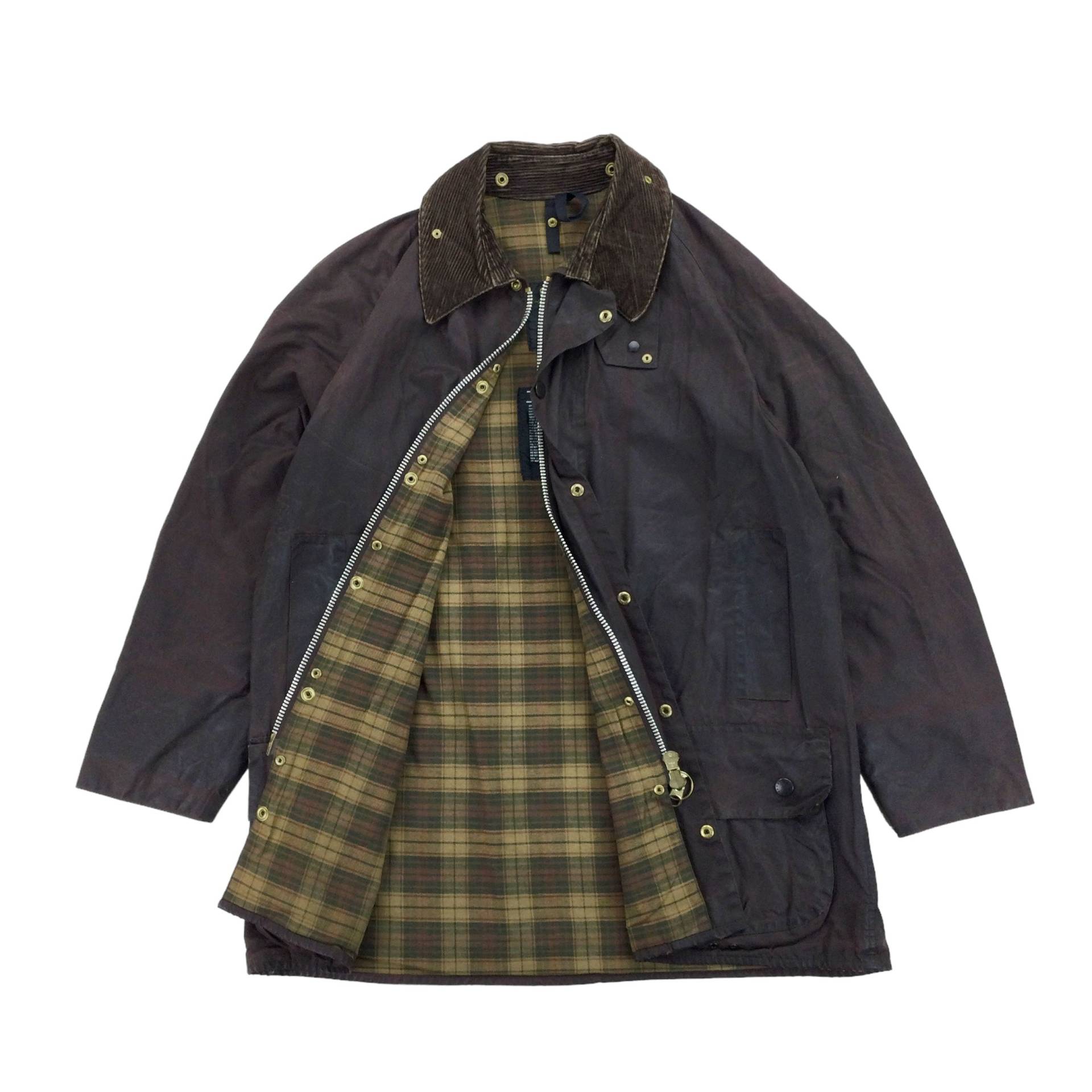 Vintage Barbour Beaufort A155 Wachsjacke - C44/112cm Größe Männer Mantel Männliche Jacke Gebraucht von aloisstudio