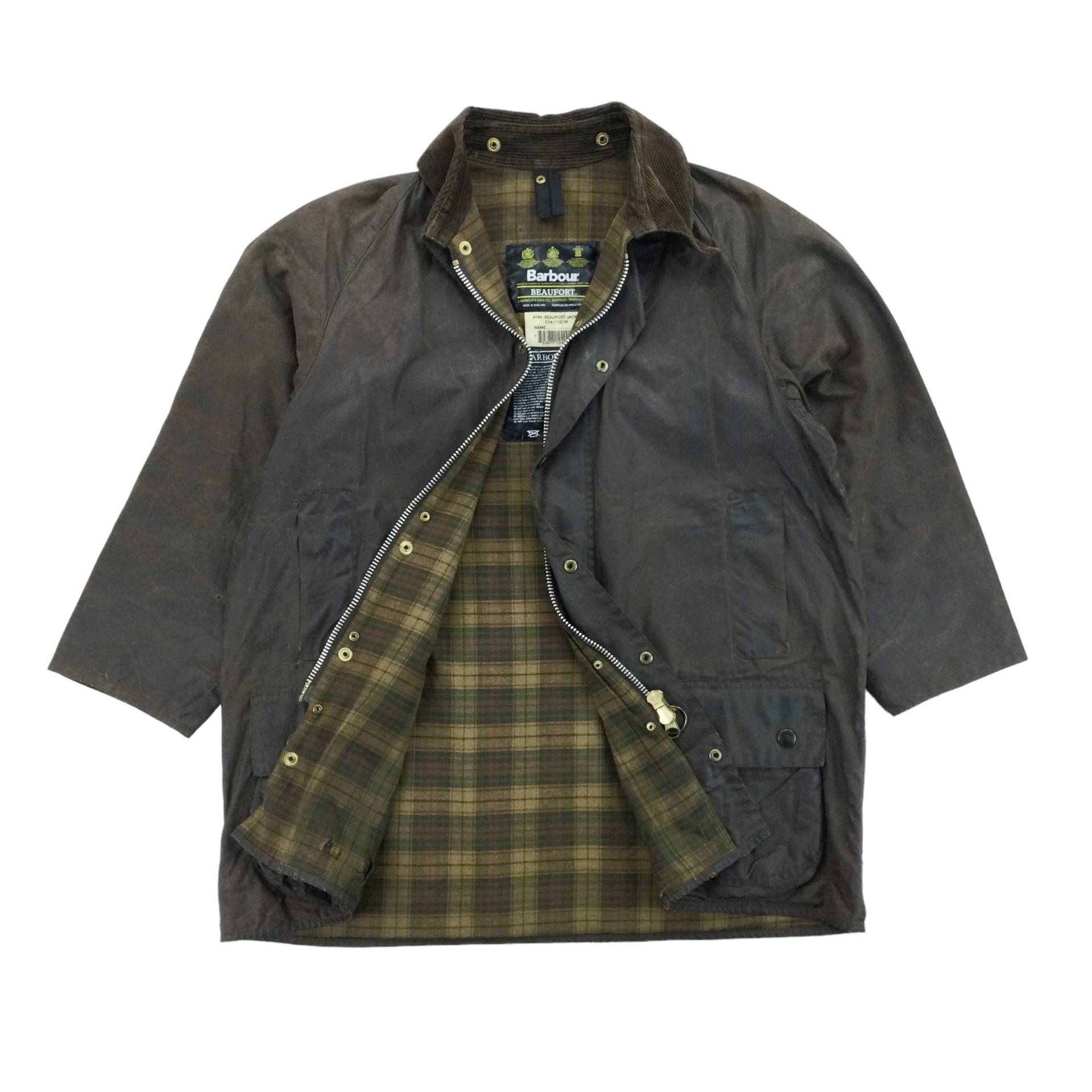 Vintage Barbour Beaufort A190 Wachsjacke - C44/112cm Größe Herrenüberzieher Herrenjacke Gebraucht von aloisstudio