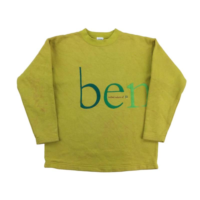 Vintage Benetton 90Er Jahre Spellout Sweatshirt - Kleine Größe Männer Pullover Gebraucht von aloisstudio
