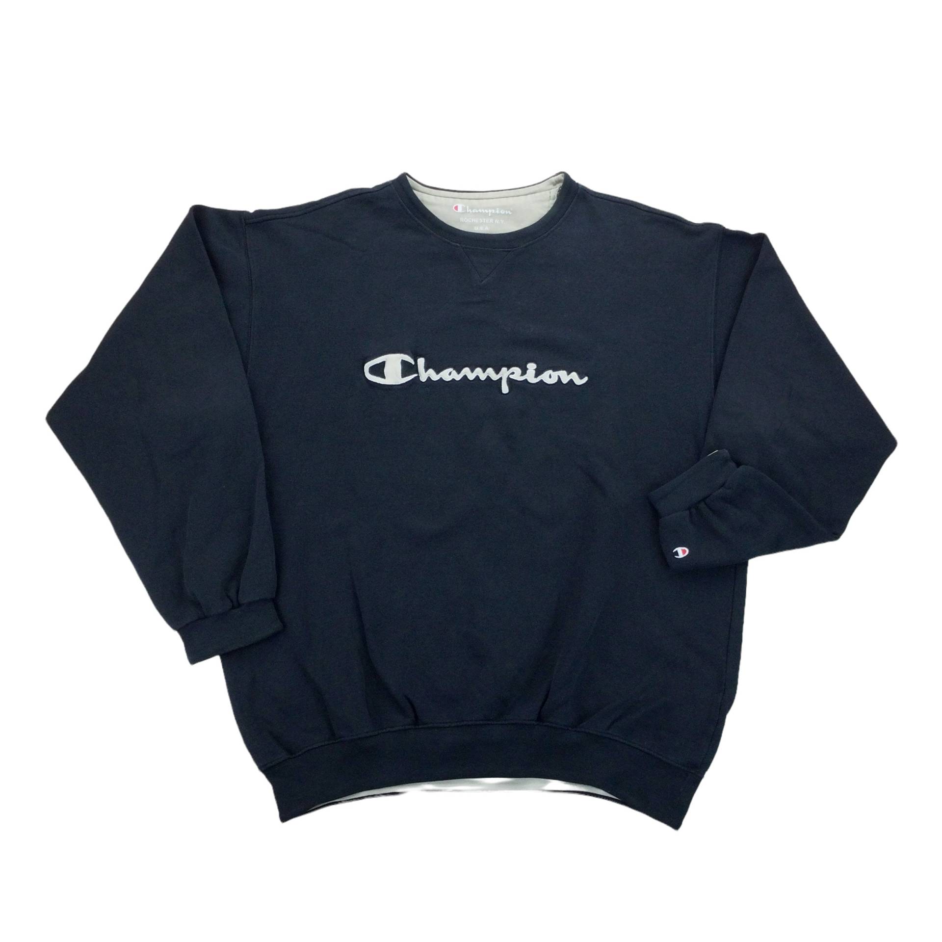 Vintage Champion Spellout Sweatshirt - Xxl Größe Herren Pullover Gebraucht von aloisstudio