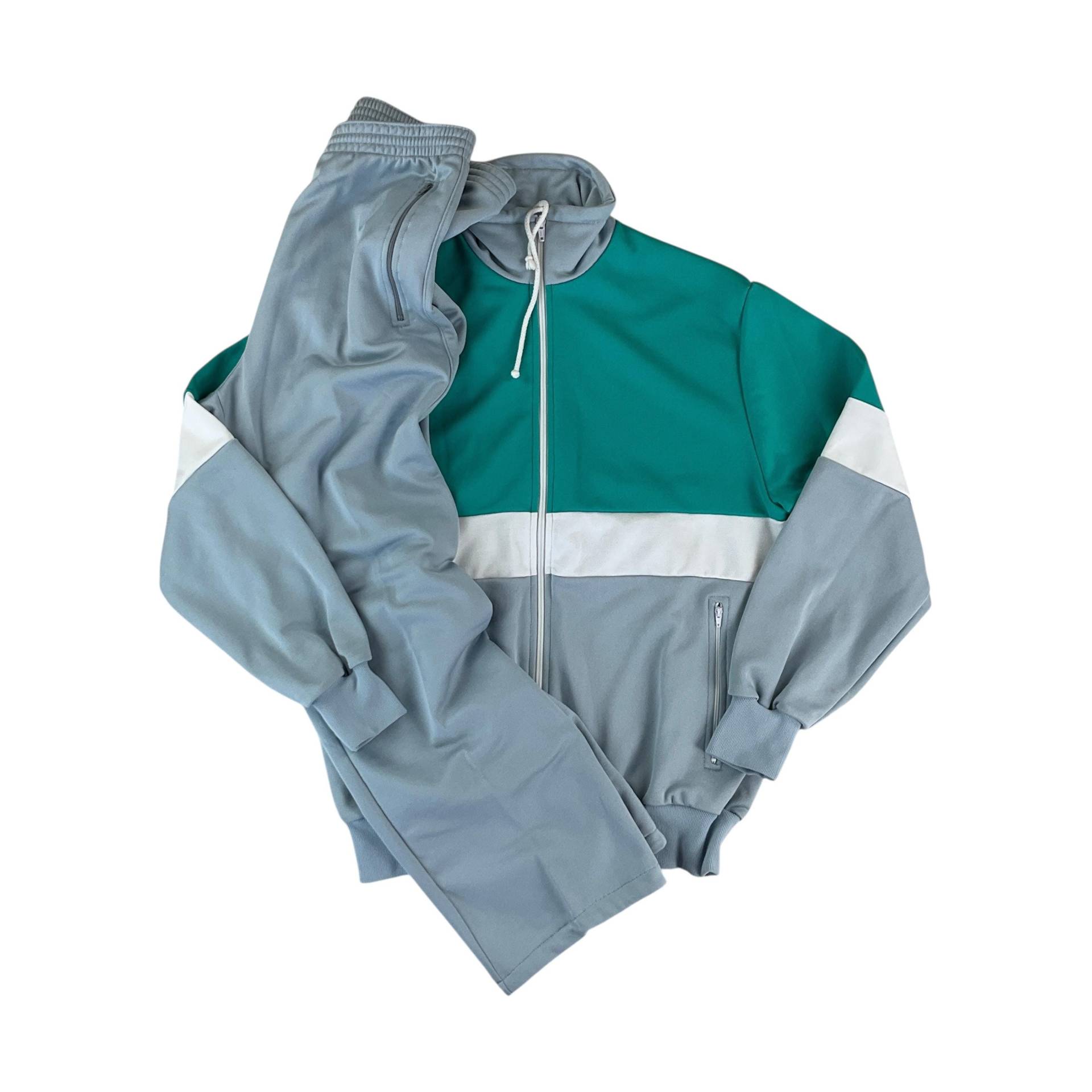 Vintage Colorblock 80S Trainingsanzug - Mittelgroße Männer Sportanzug Gebrauchter von aloisstudio