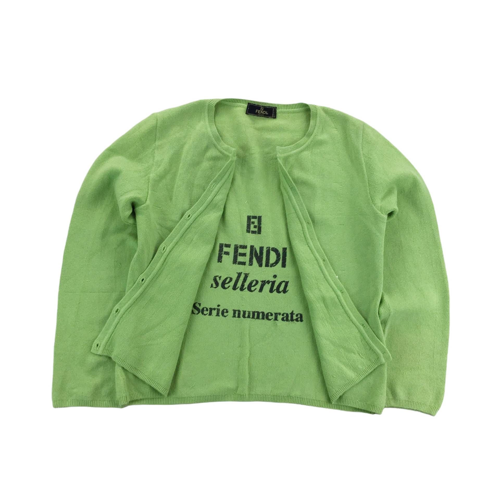 Vintage Fendi Selleria Serie Numerata Button Sweatshirt - Frauen/M Größe Mantel Weibliche Jacke Gebraucht von aloisstudio