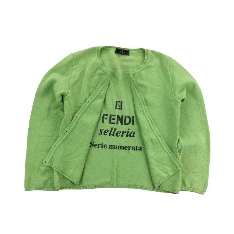 Vintage Fendi Selleria Serie Numerata Button Sweatshirt - Damen/M Größe Frauen Mantel Weibliche Jacke Gebraucht von aloisstudio