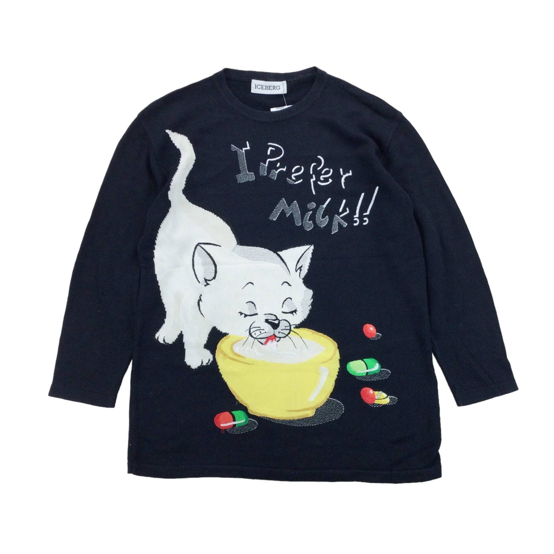 Vintage Iceberg 1993 "I Prefer Milk' Sweatshirt - Große Herren Pullover Gebraucht von aloisstudio