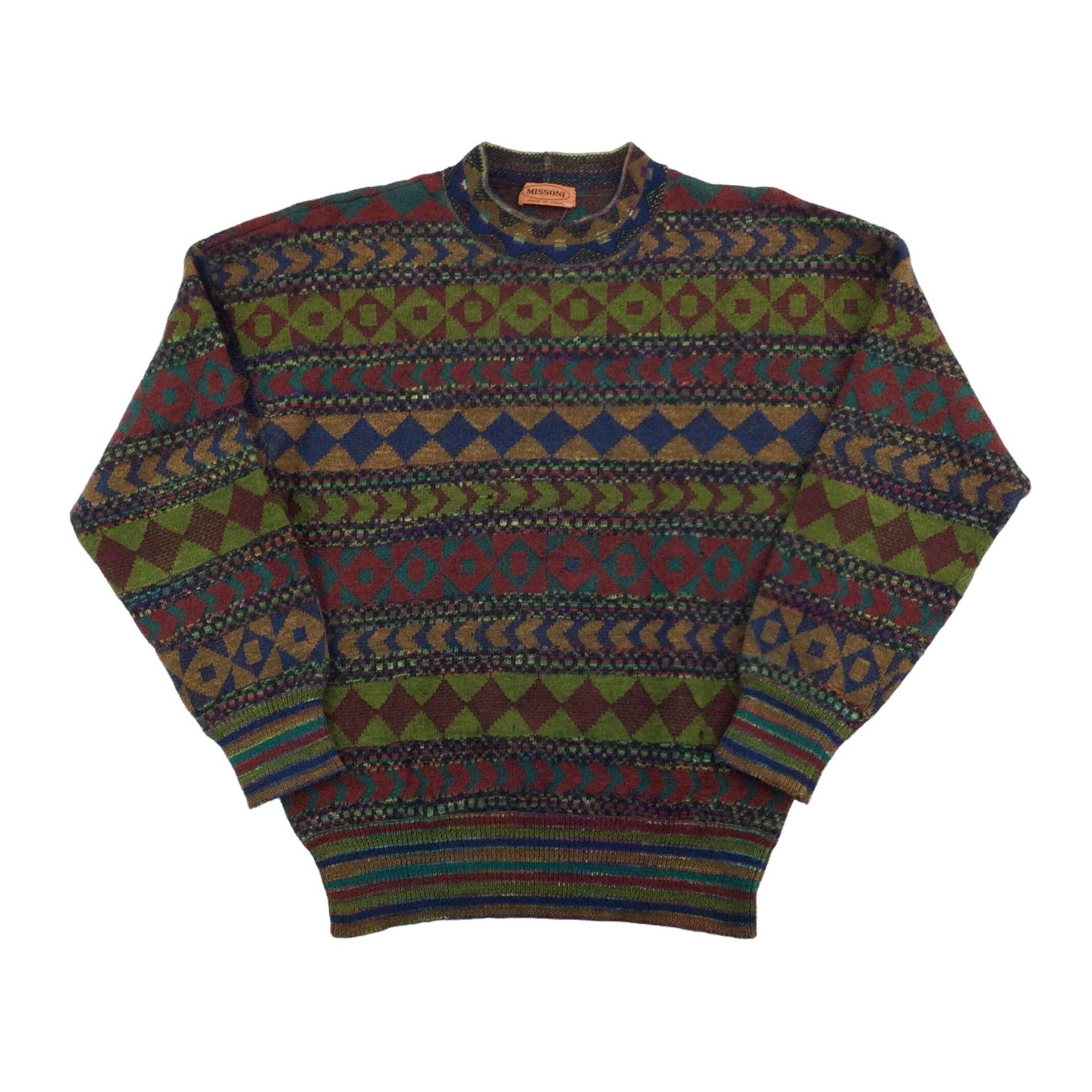 Vintage Missoni 90Er Jahre Sweatshirt - Große Größe Männer Pullover Gebraucht von aloisstudio