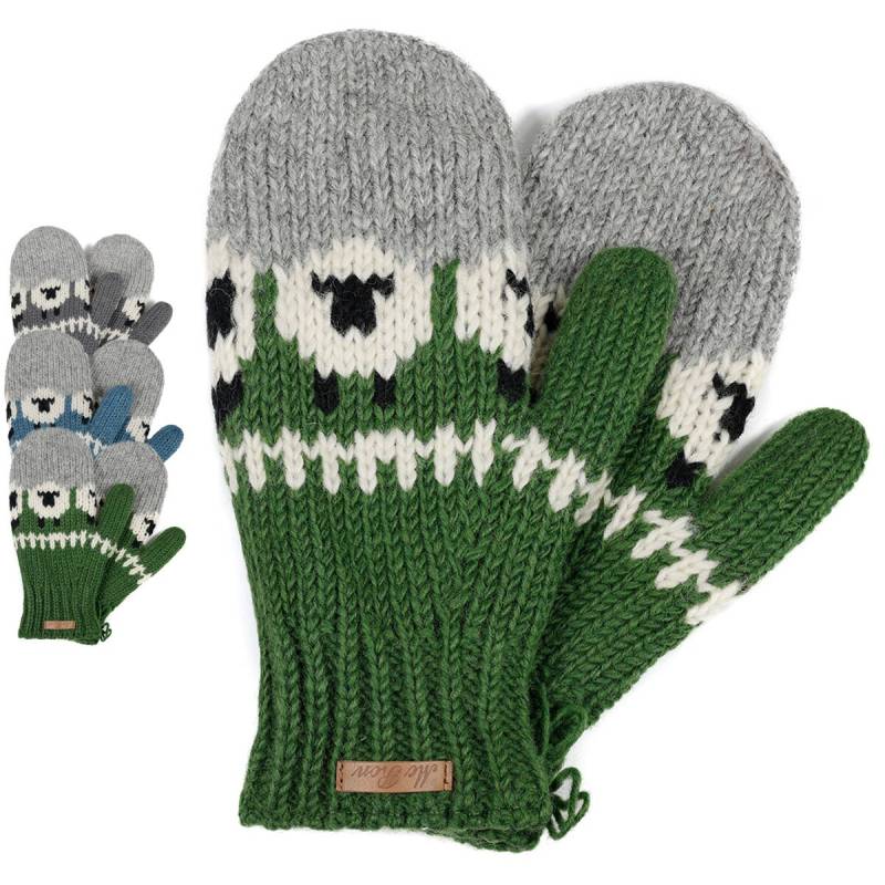 Gefütterte Fäustlinge Modell Samarella - Im Schaf Design Winter Handschuhe von alpengoa
