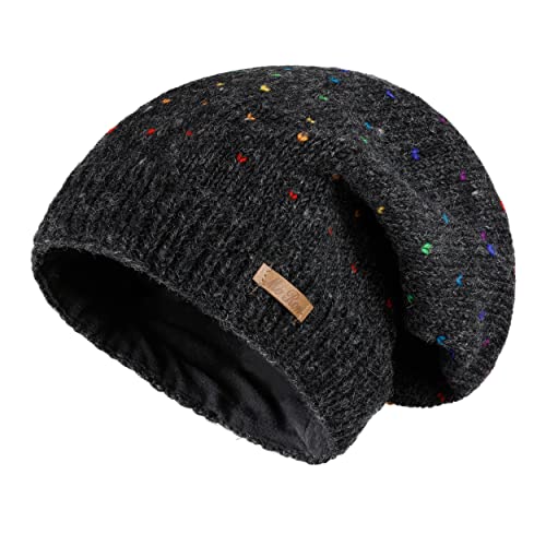 alpengoa McRon Damen Gefütterte Beanie Wintermütze Lizzy Regenbogen Anthrazit 2 95R von alpengoa