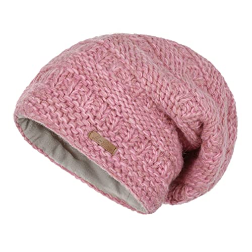 alpengoa McRon Damen Gefütterte Beanie Wollmütze Modell Aloha K Pink Rosa Meliert von alpengoa