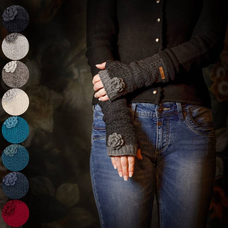 Pulswärmer "Modell Lana" Gestrickte Armstulpen Aus Wolle, Gefüttert Mit Fleece von alpengoa