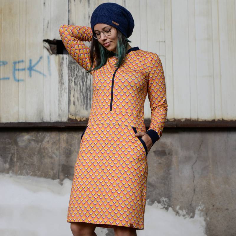 Sportliches Retrokleid Mit Zipper Und Langem Arm von alpengoa