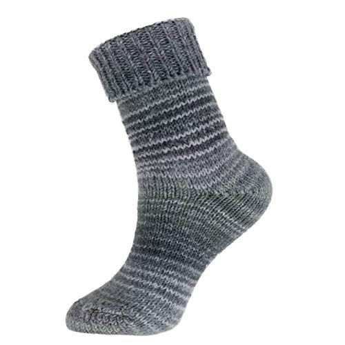 alpengoa 1 Paar Stricksocken mit Umschlag (Anthrazit 39 - 42) von alpengoa