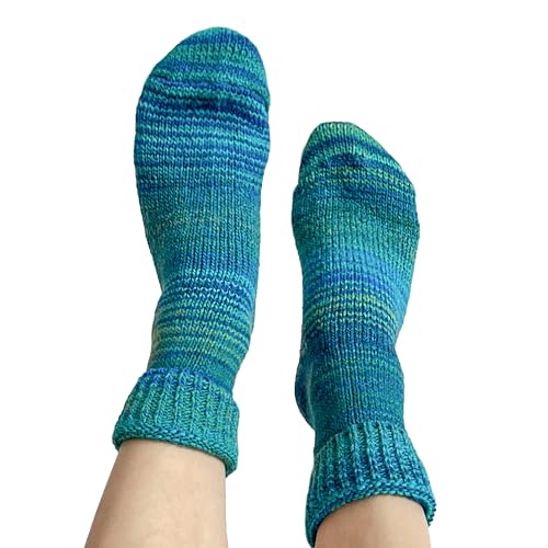alpengoa 1 Paar Stricksocken mit Umschlag (Blau 39-42) von alpengoa
