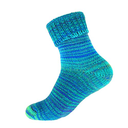 alpengoa 1 Paar Stricksocken mit Umschlag (Blau 43 - 46) von alpengoa