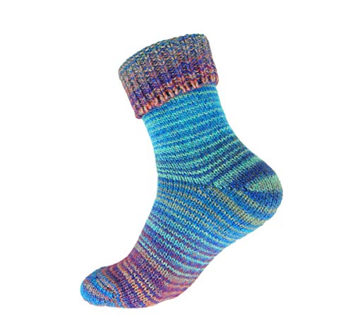 alpengoa 1 Paar Stricksocken mit Umschlag (Blau Mix 39 - 42) von alpengoa