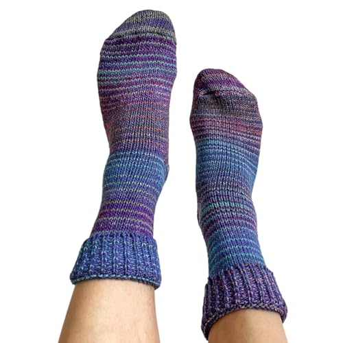 alpengoa 1 Paar Stricksocken mit Umschlag (Blau Mix 39-42) von alpengoa