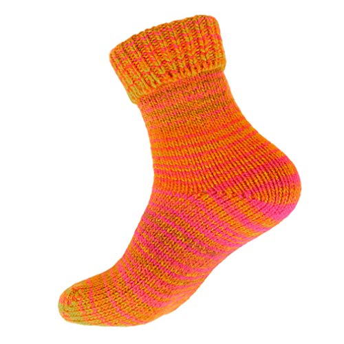 alpengoa 1 Paar Stricksocken mit Umschlag (Orange 39 - 42) von alpengoa