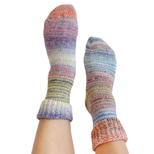 alpengoa 1 Paar Stricksocken mit Umschlag (Pastell 35-38) von alpengoa