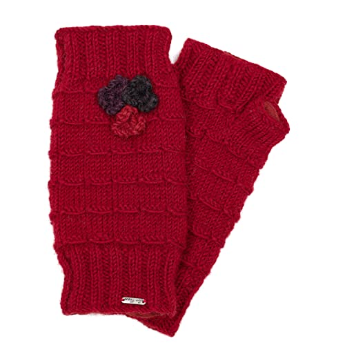 alpengoa Damen Gestrickte Pulswärmer Ruby Rot von alpengoa