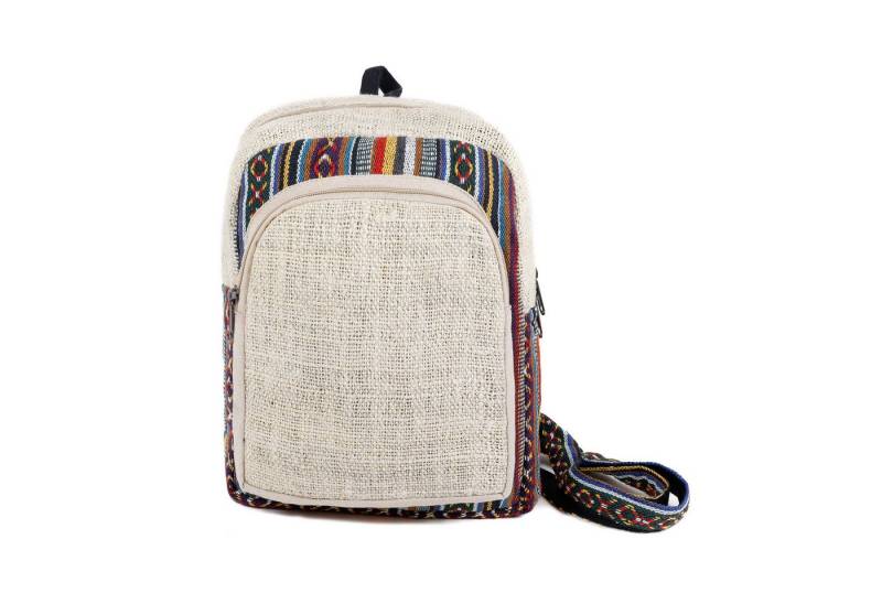 alpengoa Freizeitrucksack Kleiner Rucksack aus Hanf und Baumwolle (Gehri Handwerk), Made in Nepal von alpengoa