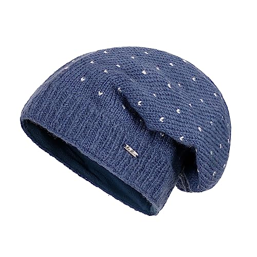 alpengoa McRon Damen Gefütterte Beanie Wintermütze Modell Lizzy Jeansblau 19398 von alpengoa