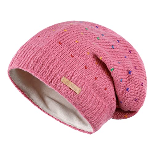 alpengoa McRon Damen Gefütterte Beanie Wollmütze Modell Lizzy Regenbogen Flamingo 2 266R von alpengoa