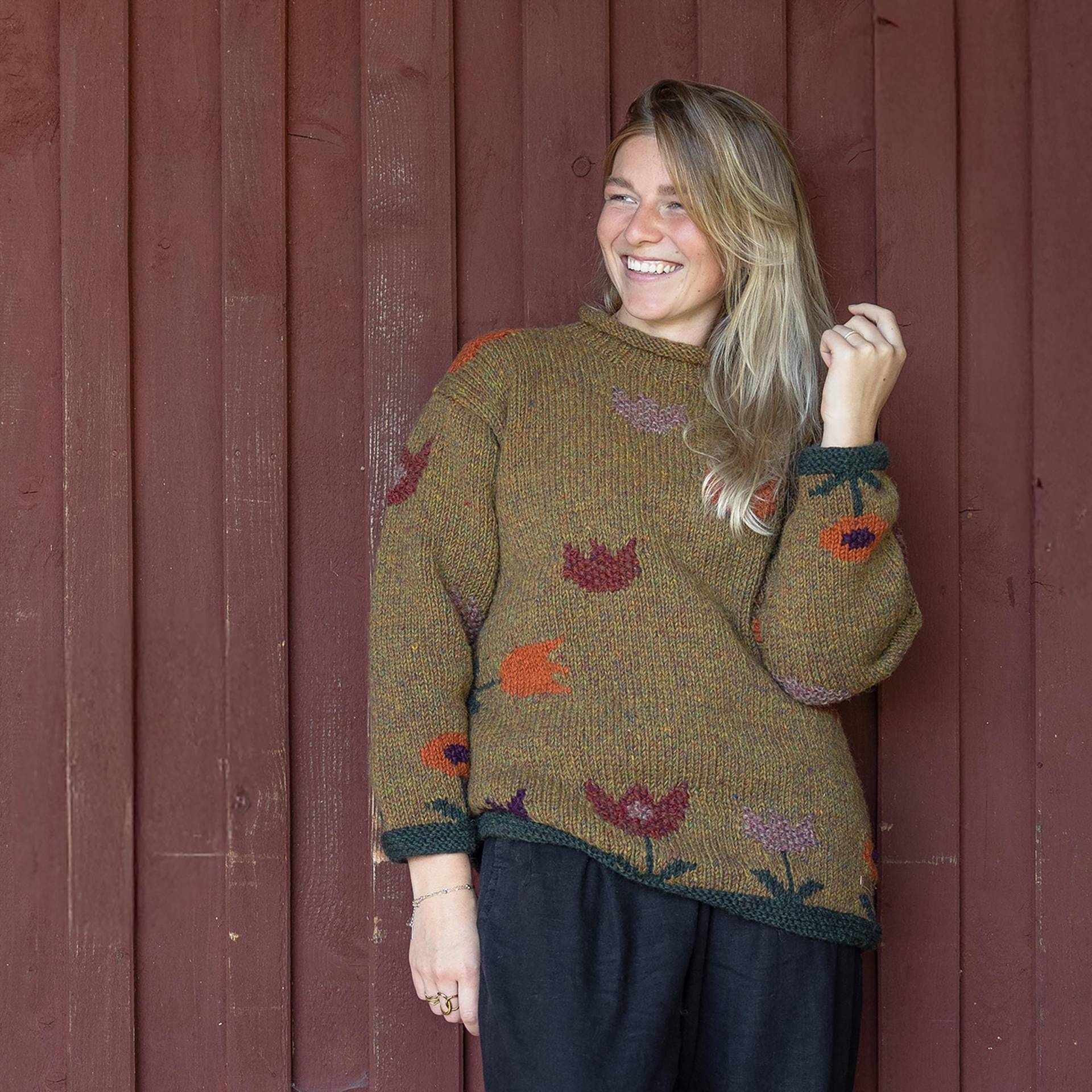 strickpullover Aus Reiner Schafwolle Modell Darosa Ocker Mix 272 von alpengoa