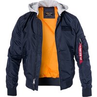 ALPHA INDUSTRIES Herren Blouson blau Mikrofaser unifarben von alpha industries