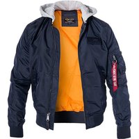 ALPHA INDUSTRIES Herren Blouson blau Mikrofaser unifarben von alpha industries