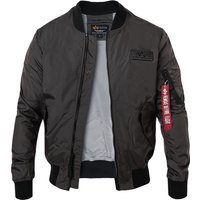 ALPHA INDUSTRIES Herren Blouson grau Mikrofaser unifarben von alpha industries