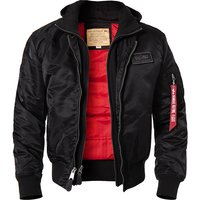 ALPHA INDUSTRIES Herren Blouson Schwarz Mikrofaser unifarben von alpha industries