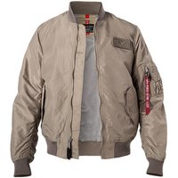 ALPHA INDUSTRIES Herren Blouson beige Mikrofaser unifarben von alpha industries