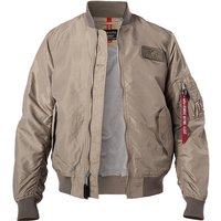 ALPHA INDUSTRIES Herren Blouson beige Mikrofaser unifarben von alpha industries