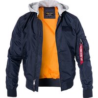 ALPHA INDUSTRIES Herren Blouson blau Mikrofaser unifarben von alpha industries