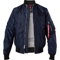 ALPHA INDUSTRIES Herren Blouson blau Mikrofaser unifarben von alpha industries