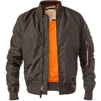 ALPHA INDUSTRIES Herren Blouson braun Mikrofaser unifarben von alpha industries