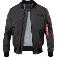 ALPHA INDUSTRIES Herren Blouson Grau Mikrofaser unifarben von alpha industries