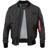 ALPHA INDUSTRIES Herren Blouson grau Mikrofaser unifarben von alpha industries